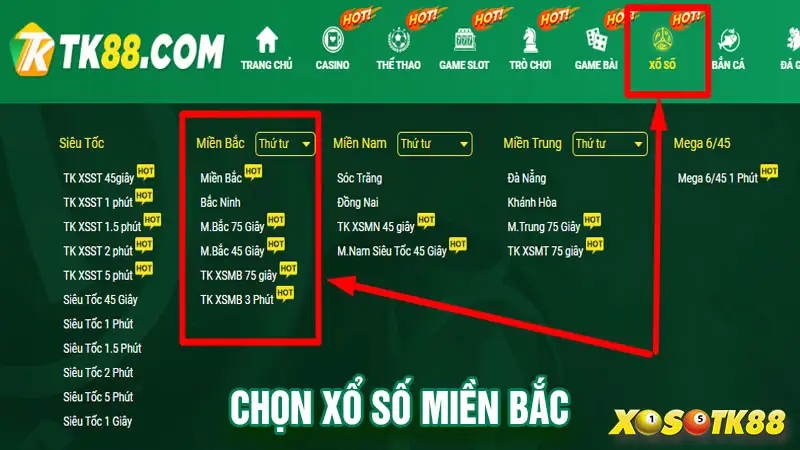 Chọn xổ số miền bắc